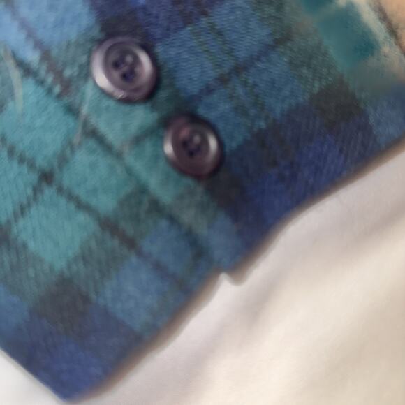 Vintage Pendleton Women’s 18 Wool Blazer Jacket Green Blue Tartan Plaid - Picture 8 of 8